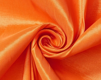 Orange Taffeta Stretch Fabric 2-Way Stretch, Spandex Polyester 58" Wide Sold by The Yard