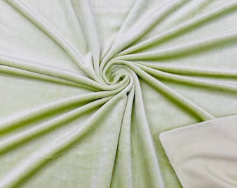 Sage Green Minky Fabric By The Yard: Ultra Soft 2-Way Stretch, 60" Wide