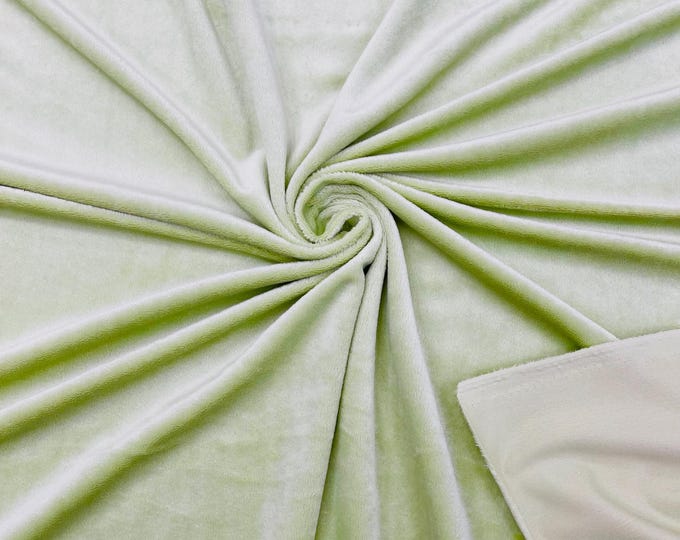 Sage Minky Fabric By The Yard, Ultra Soft Fabric, 3.mm Pile, 2 Way Stretch Minky Fabric, 60” Wide Used for Blanket