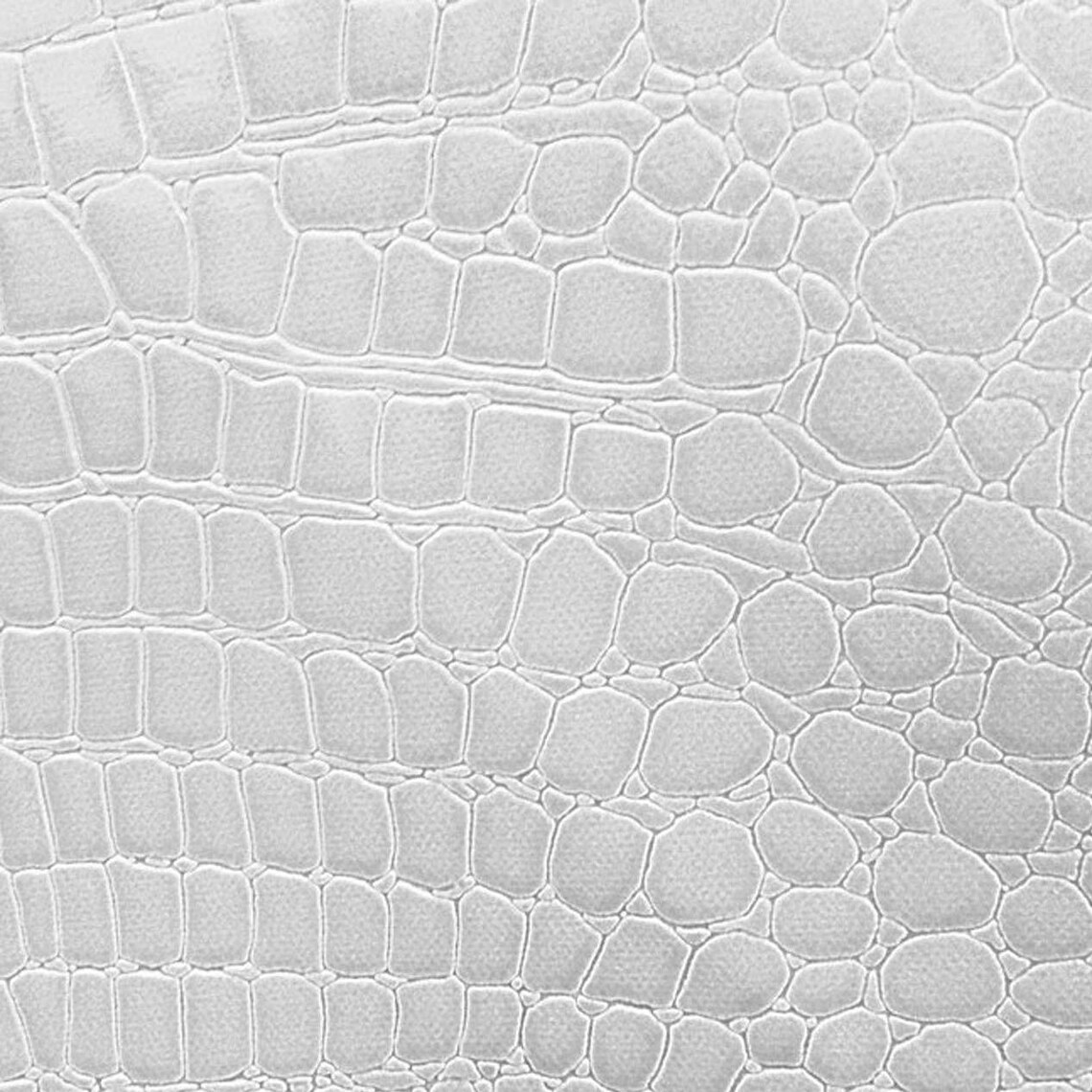 White Vinyl Faux Fake Leather Pleather Embossed Shiny Etsy