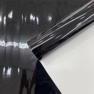 Black Chrome Mirror Vinyl Fabric: Reflective Upholstery Material, 54&quot; Wide