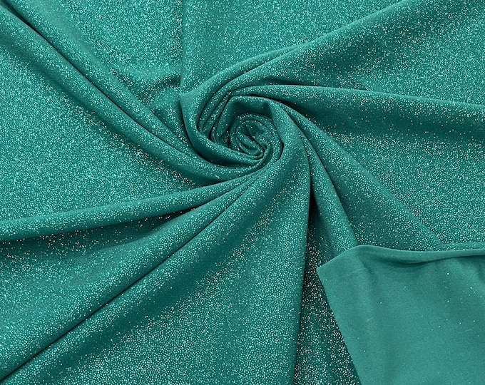 Hunter 2 way Stretch Glimmer Knit Fabric By Yard, Glitter Spandex Fabric, Glitter Selena Design, Luxury Sparkle Shimmer Fabric Prom-Gown