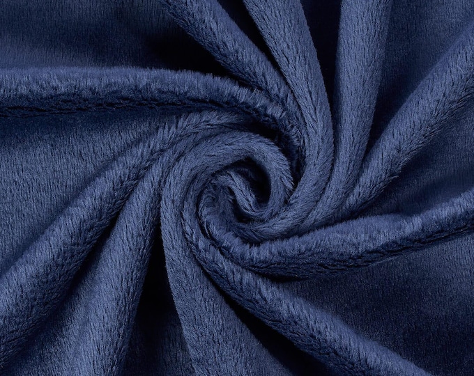 Navy Blue Minky Fabric: Ultra Soft 60" Wide Blanket Material