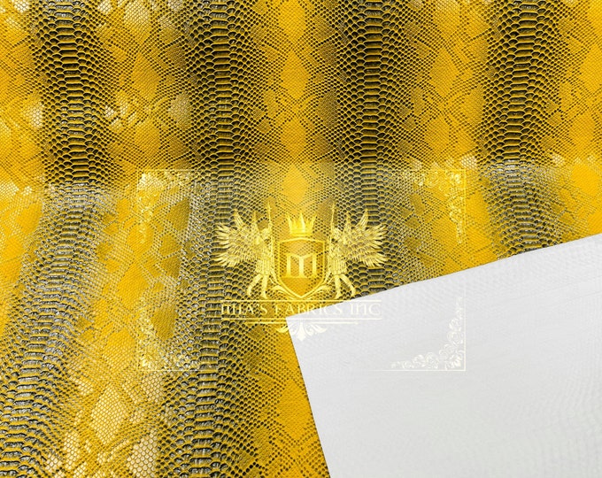 Gold/Brown Faux Viper Snake Skin Vinyl-faux Leather-3D Scales-sold Vinyl For upholstery  By The Yard (Pick a Size)