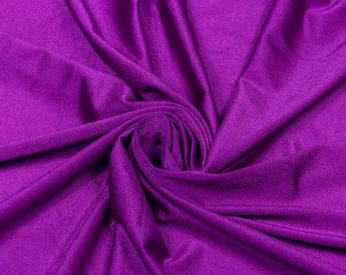 Magenta Shiny Milliskin Nylon Spandex Fabric 4 Way Stretch Prom-Gown-Dress, 58" Wide Sold by The Yard (Pick a Size)