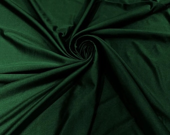 Hunter Green Shiny Spandex Fabric: 4-Way Stretch Milliskin, 58" Wide