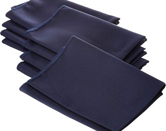Navy Blue Polyester Poly Poplin Napkin 18 by 18-Inch, Napkins Ideal for Parties, Weddings and Dinners