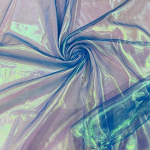 Royal Blue Iridescent Pearl Sheer Organza Fabric - 58&quot; Wide- Sold by the Yard, Iridescent Organza Fabric Mia&#39;s Fabrics Inc