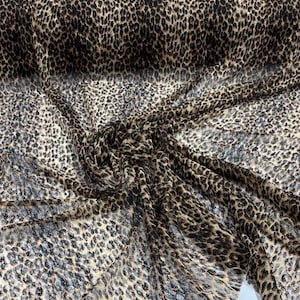 Exotic Cheetah Design Print on Power Mesh Fabric 60" Wide, 4 Way Stretch Sold By The Yard (Free Shipping)