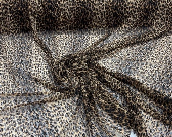 Exotic Cheetah Design Print on Power Mesh Fabric 60" Wide, 4 Way Stretch Sold By The Yard (Free Shipping)