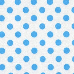 Mia's Fabrics Inc, White/Turquoise Small Polka Dot Poly Cotton Fabric by The Yard, 58”/60” (Pick a Size)