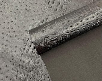 Embossed Ostrich Gator Vinyl Fabric: Two-Tone Crocodile Leather Upholstery