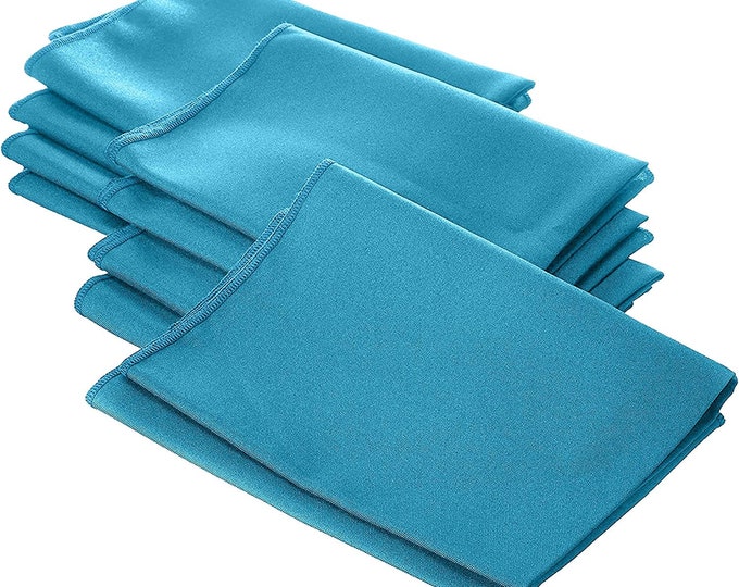 Dark Turquoise Polyester Poly Poplin Napkin 18 by 18-Inch, Napkins Ideal for Parties, Weddings and Dinners
