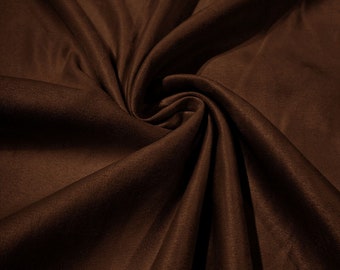 58" Faux Micro Suede Fabric - Dark Brown - Polyester Micro Suede Fabric for Upholstery / Crafts / Costume Sold By The Yard