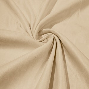 58" Faux Micro Suede Fabric - Ivory - Polyester Micro Suede Fabric for Upholstery / Crafts / Costume Sold By The Yard