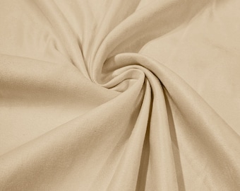 Ivory Faux Micro Suede Fabric: 58" Polyester Upholstery, Costume - Sold By The Yard