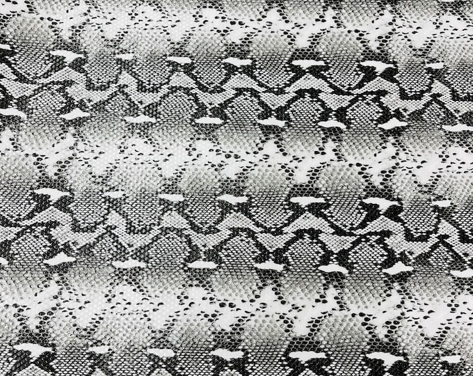 Silver/White Python Snake Vinyl Fabric - By The Yard Upholstery Purses Shoes Wallets Belts (Pick a Size)