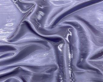 Periwinkle Liquid Crystal Satin Fabric: Ultra Glossy Bridal Satin By The Yard