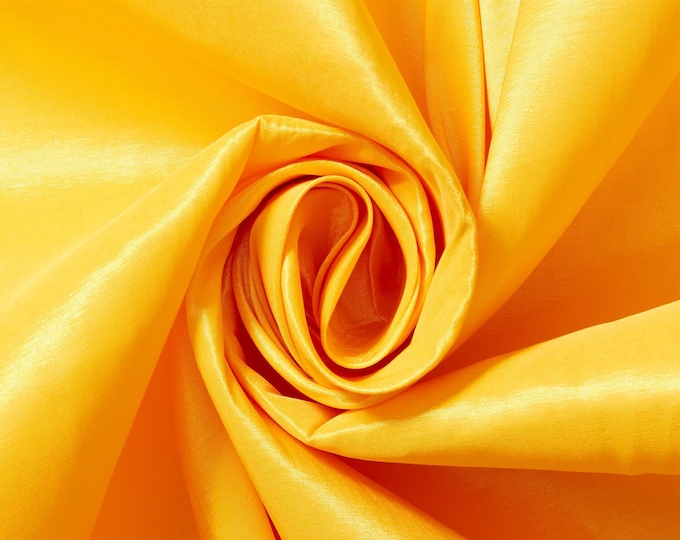 Sunflower Yellow Taffeta Stretch Fabric 2-Way Stretch, Spandex Polyester 58" Wide Sold by The Yard