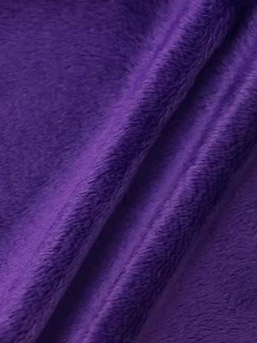 Purple Minky Fabric by the Yard, 60 Wide, Ultra Soft Fabric, 3.mm Pile