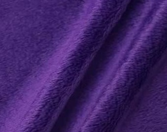 Purple Minky Fabric By The Yard, 60” Wide, Ultra Soft Fabric, 3.mm Pile, Used for Blanket, Mia' Fabrics Inc
