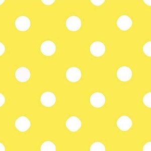 Mia's Fabrics Inc, Yellow/White Small Polka Dot Poly Cotton Fabric by The Yard, 58”/60” (Pick a Size)