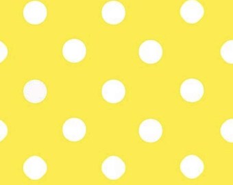 Yellow Polka Dot Poly Cotton Fabric: 58/60" Wide, Sold By The Yard