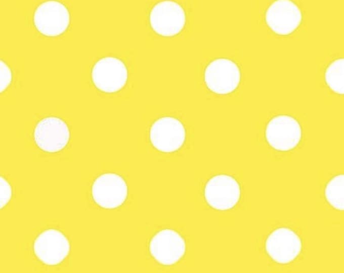Mia's Fabrics Inc, Yellow/White Small Polka Dot Poly Cotton Fabric by The Yard, 58”/60” (Pick a Size)