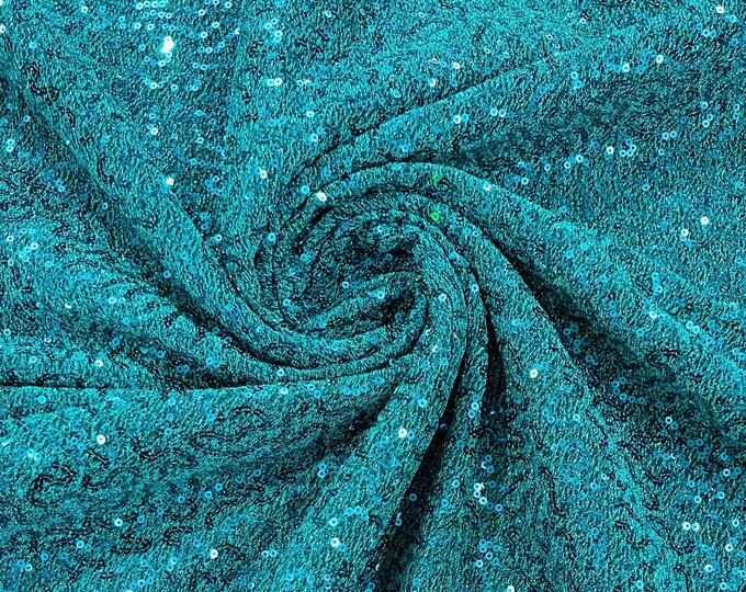 Teal Green 4 Way Stretch Lurex Fabric By Yard, Shiny Sequins Lurex Fabric, Shimmer Lurex Fabric, Lurex Sequin Fabric, Metallic Lurex Spandex