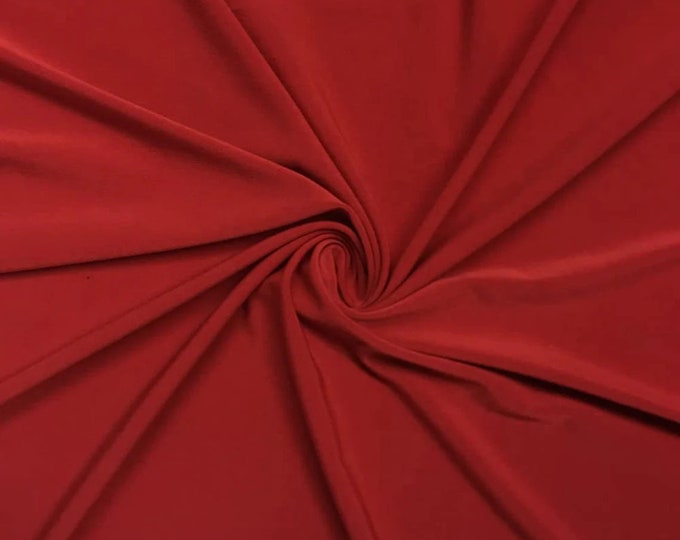 Mia's Fabrics Inc, 58/59" ITY Fabric - Red - 2 Way Stretch Spandex Polyester Knit Jersey Fabric Sold By The Yard
