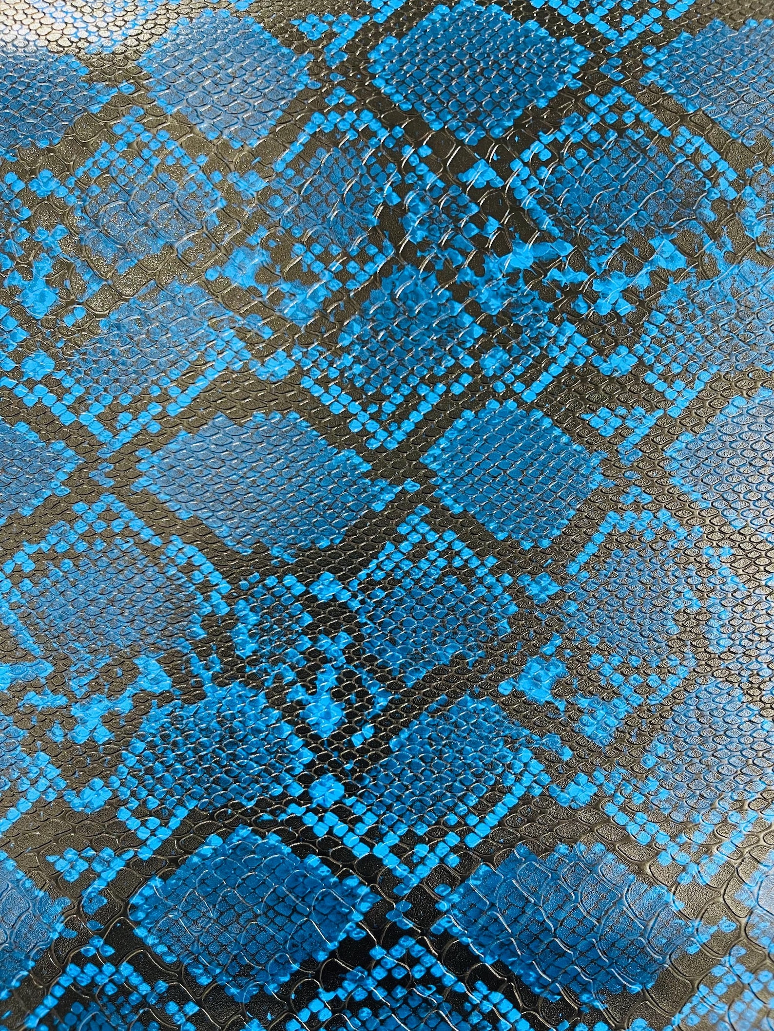Midnight Blue Snake Skin Embossed Vinyl: Python Faux Leather Upholstery ...