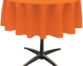 Orange Polyester Round Tablecloth: Wrinkle Resistant Banquet Cloth