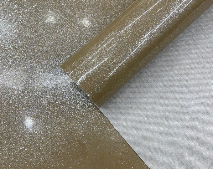 Champagne Sparkle Glitter Upholstery Vinyl Fabric - 54" Width Sold By The Yard, Sparkle Glitter Vinyl Upholstery