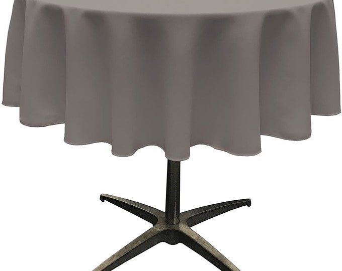 Mia's Fabrics Inc, Dark Gray Tablecloth Polyester Poplin Tablecloth Inch Round Banquet Polyester Cloth, Wrinkle Resist Quality (Pick a Size)