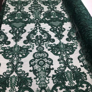 Emerald Green Lace Fabric Guipure Lace Fabric Venise Lace 
