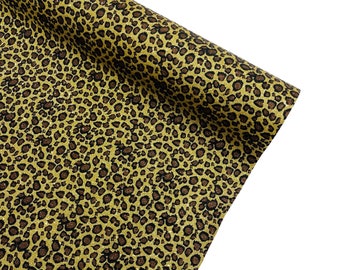 Gold Leopard Chunky Glitter Vinyl Fabric - 54" Wide
