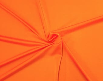 Neon Orange Shiny Nylon Spandex Fabric: 4-Way Stretch, 58&quot; Wide by the yard