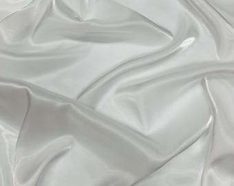 White Liquid Crystal Chiffon Fabric: Glossy Bridal Shimmer