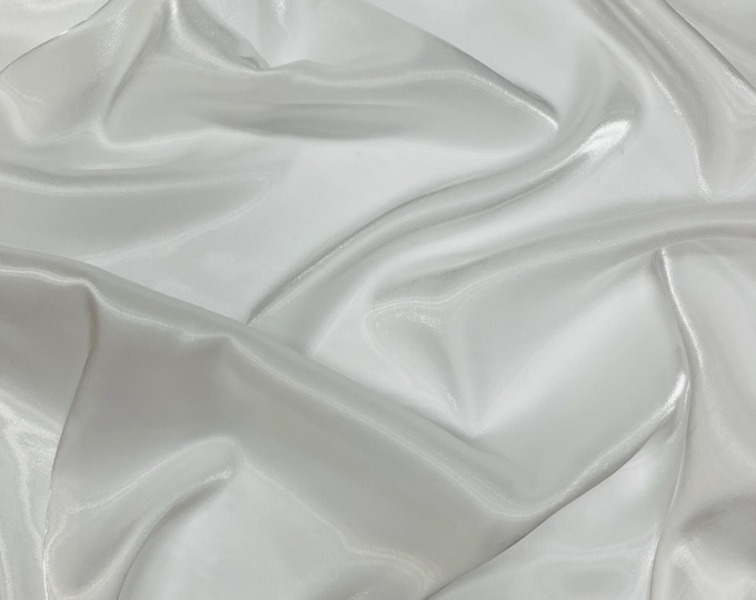 White Water Shine Ultra Glossy Shimmer Bridal Chiffon By Yard, Liquid Crystal Chiffon Fabric, Liquid Bridal Chiffon