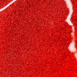 Rot Metallic Vinyl Kunstleder Sparkle Glitter Stoff - 134 cm Breite Zubehör Glanzpolster Schüttware