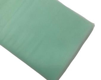 Mint Tulle Fabric Bolt: 40 Yards, Soft Polyester Diamond Netting