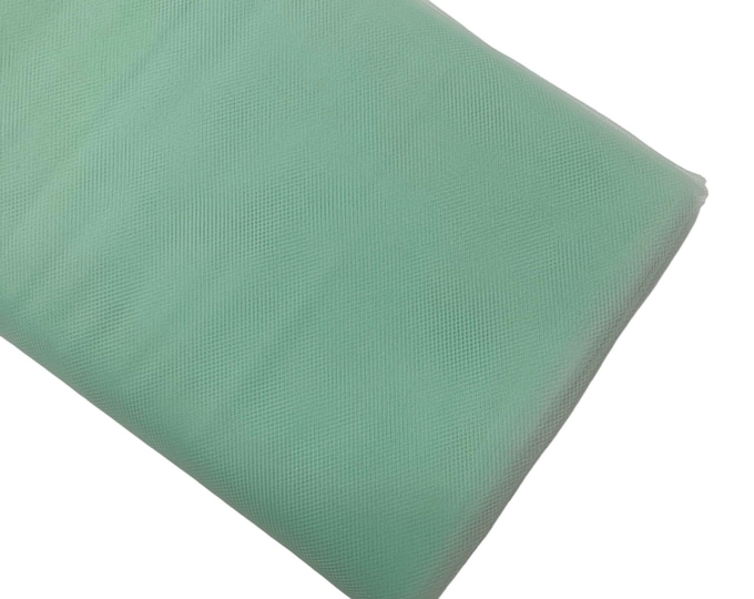 Mint Tulle Fabric Bolt: 40 Yards, Soft Polyester Diamond Netting