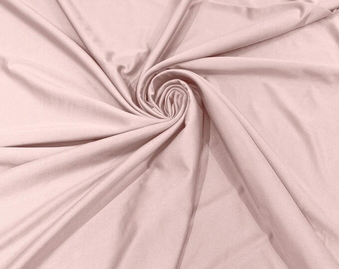Blus Pink Shiny Milliskin Nylon Spandex Fabric 4 Way Stretch Prom-Gown-Dress, 58" Wide Sold by The Yard (Pick a Size)
