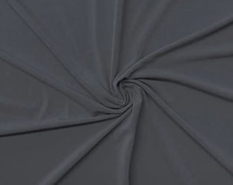 Mia's Fabrics Inc, 58/59" ITY Fabric - Charcoal - 2 Way Stretch Spandex Polyester Knit Jersey Fabric Sold By The Yard