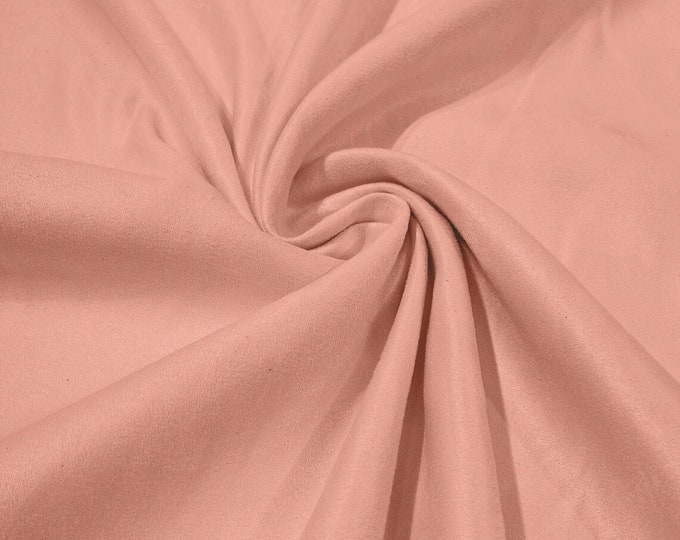 58" Faux Micro Suede Fabric - Blush Pink - Polyester Micro Suede Fabric for Upholstery / Crafts / Costume Sold By The Yard