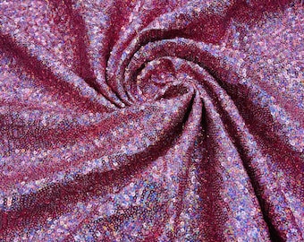 Dusty Rose Holographic Mini Glitz Sequin Fabric: 4-Way Stretch Spandex