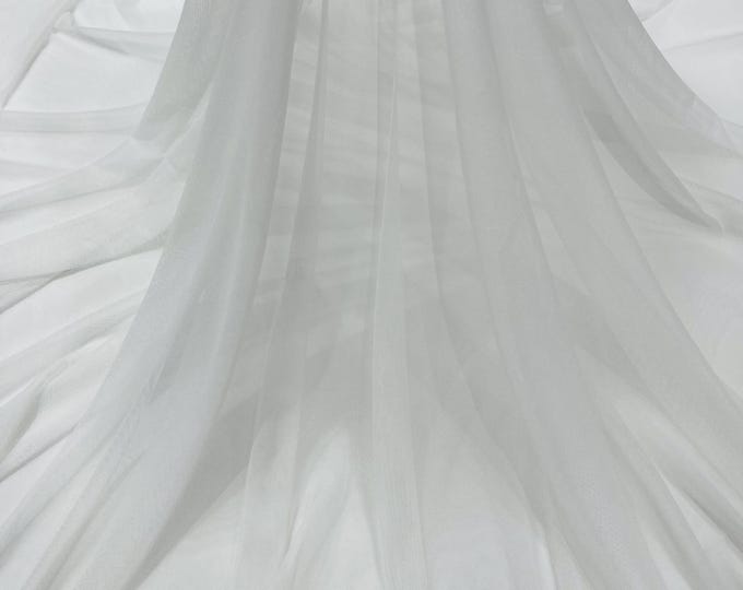 Off White Power Mesh Fabric, 4-Way Stretch, 60" Wide, By The Yard