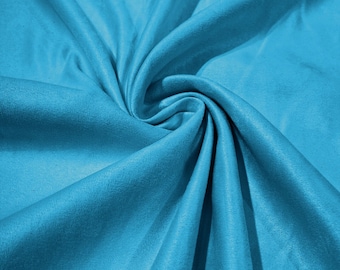 Aqua Faux Micro Suede Fabric: 58" Polyester Upholstery, Crafts - Sold By The Yard