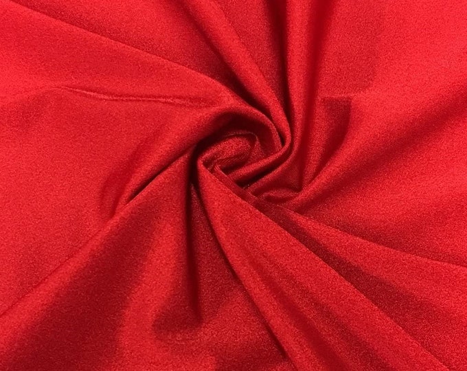 Red Shiny Milliskin Nylon Spandex Fabric 4 Way Stretch 58" Wide Sold by The Yard (Pick a Size)