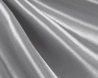 Silver Stretch Imitation Silk Satin Charmeuse - 2 Way Slight Stretch- 58/60" - (Choose The Quantity)
